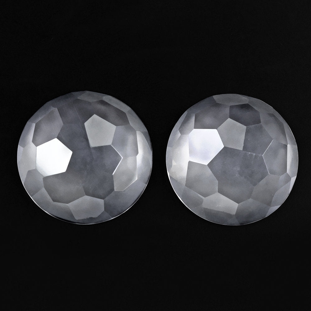 CRYSTAL IRREGULAR CUT ROUND FRASTED BOTTOM 24MM 33.70 Cts.