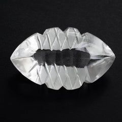 CRYSTAL BUFFTOP FISH CARVED BACK MARQUISE (DES#111) 20X11.50MM 10.70 Cts.