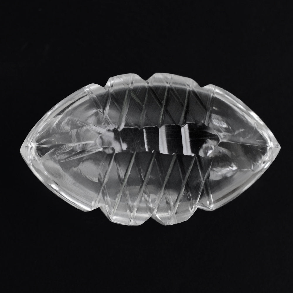 CRYSTAL BUFFTOP FISH CARVED BACK MARQUISE (DES#111) 20X11.50MM 10.70 Cts.