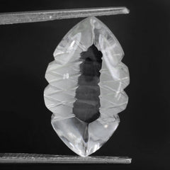 CRYSTAL BUFFTOP FISH CARVED BACK MARQUISE (DES#111) 20X11.50MM 10.70 Cts.