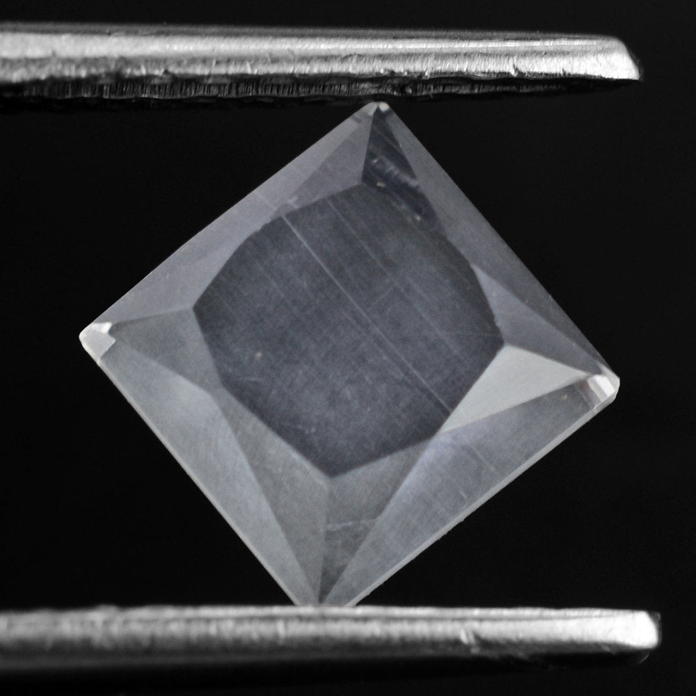CRYSTAL TABLE CUT SQUARE FLAT WITH FROSTED BOTTOM 7MM 1.58 Cts.