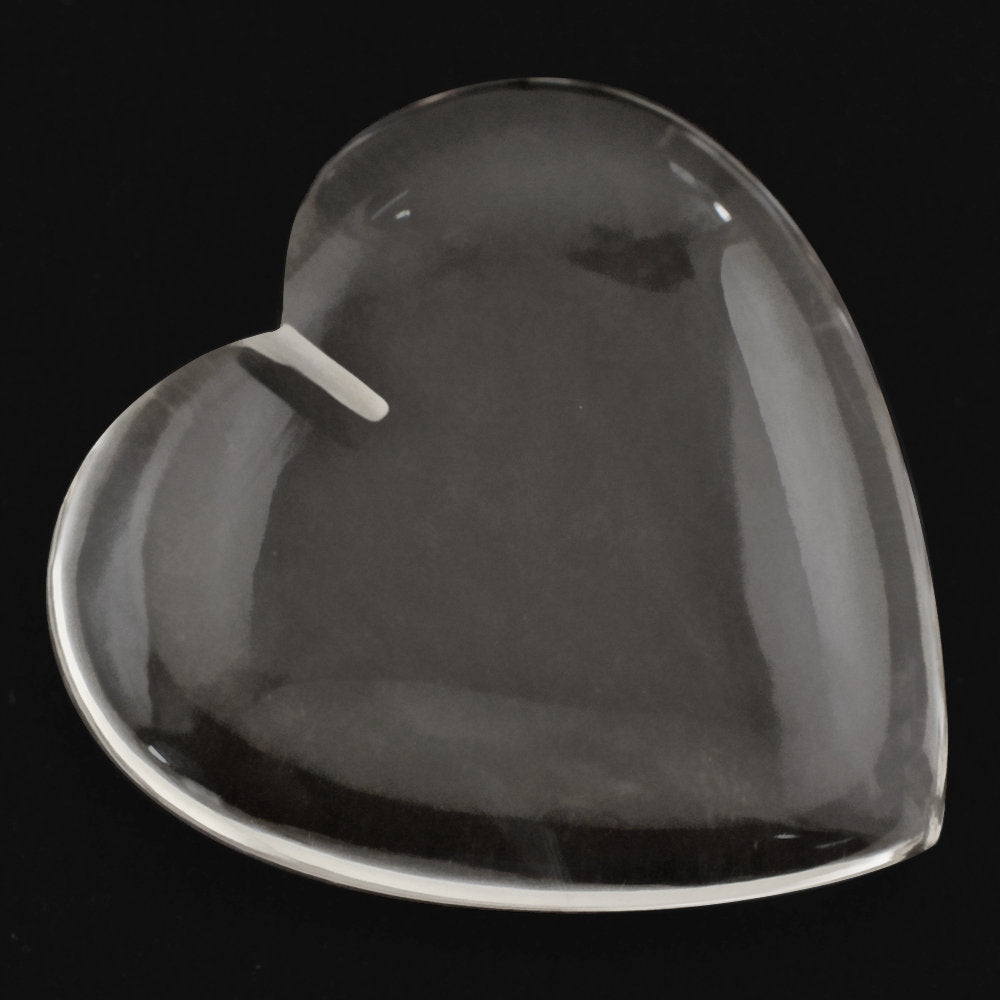 CRYSTAL LENTIL HEART (HALF DRILL) 35MM 66.53 Cts.