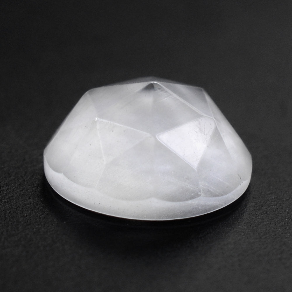 CRYSTAL ROSE CUT ROUND CAB WITH FROSTED BOTTOM 8MM 1.53 Cts.