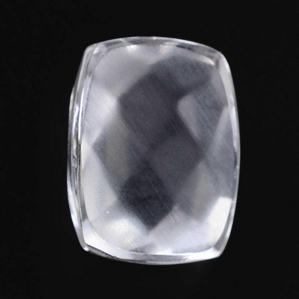 CRYSTAL CHECKER CUSHION CAB WITH FROSTED BOTTOM 8X6MM 1.39 Cts.