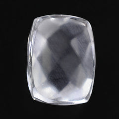CRYSTAL CHECKER CUSHION CAB WITH FROSTED BOTTOM 8X6MM 1.39 Cts.