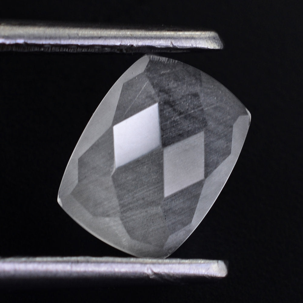 CRYSTAL CHECKER CUSHION CAB WITH FROSTED BOTTOM 8X6MM 1.39 Cts.