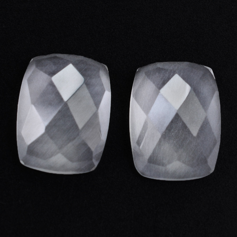 CRYSTAL CHECKER CUSHION CAB WITH FROSTED BOTTOM 8X6MM 1.39 Cts.