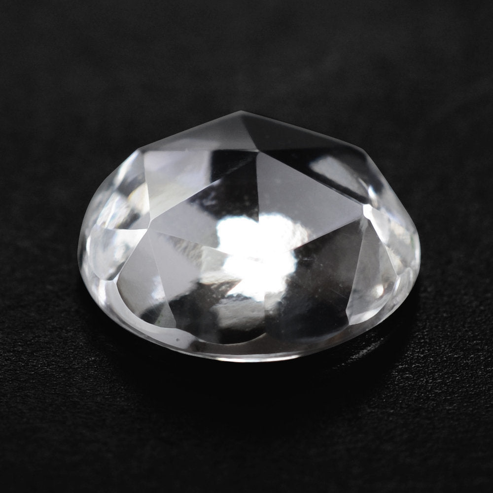 CRYSTAL ROSE CUT ROUND CAB 8MM 1.42 Cts.