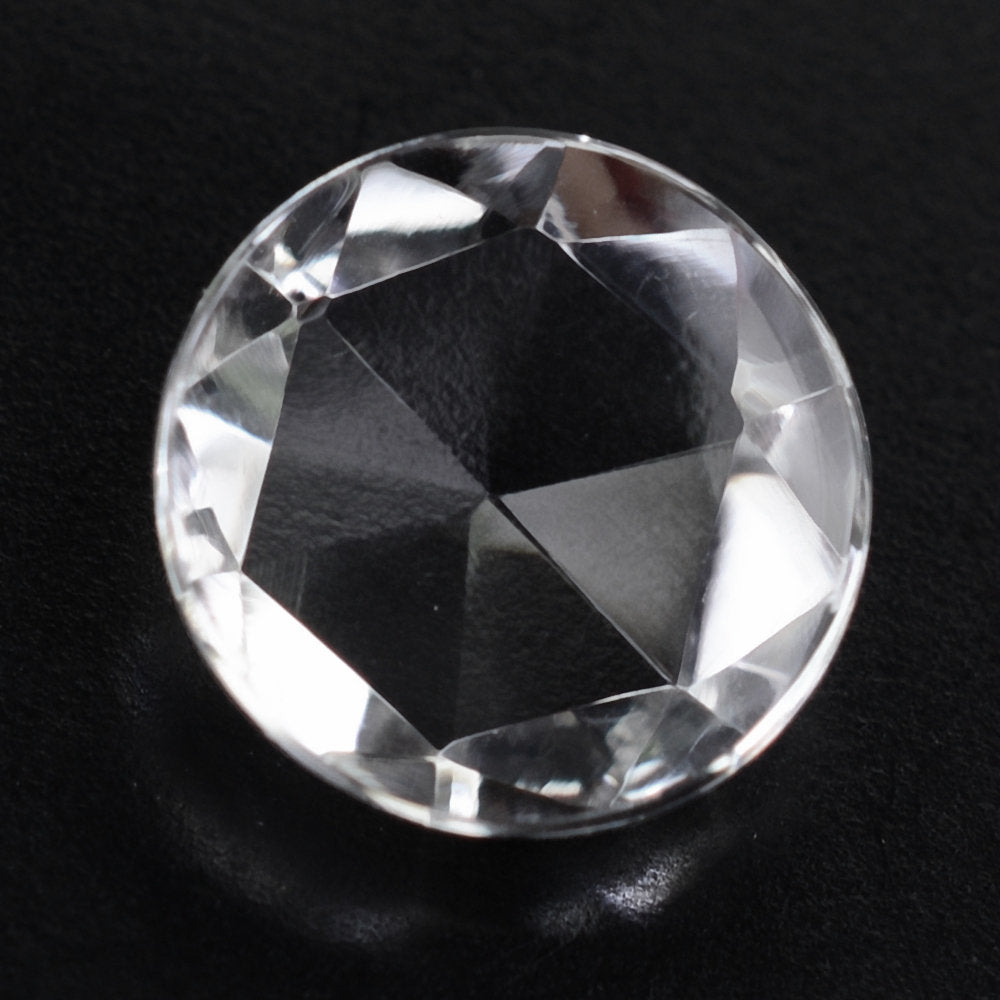 CRYSTAL ROSE CUT ROUND CAB 8MM 1.42 Cts.