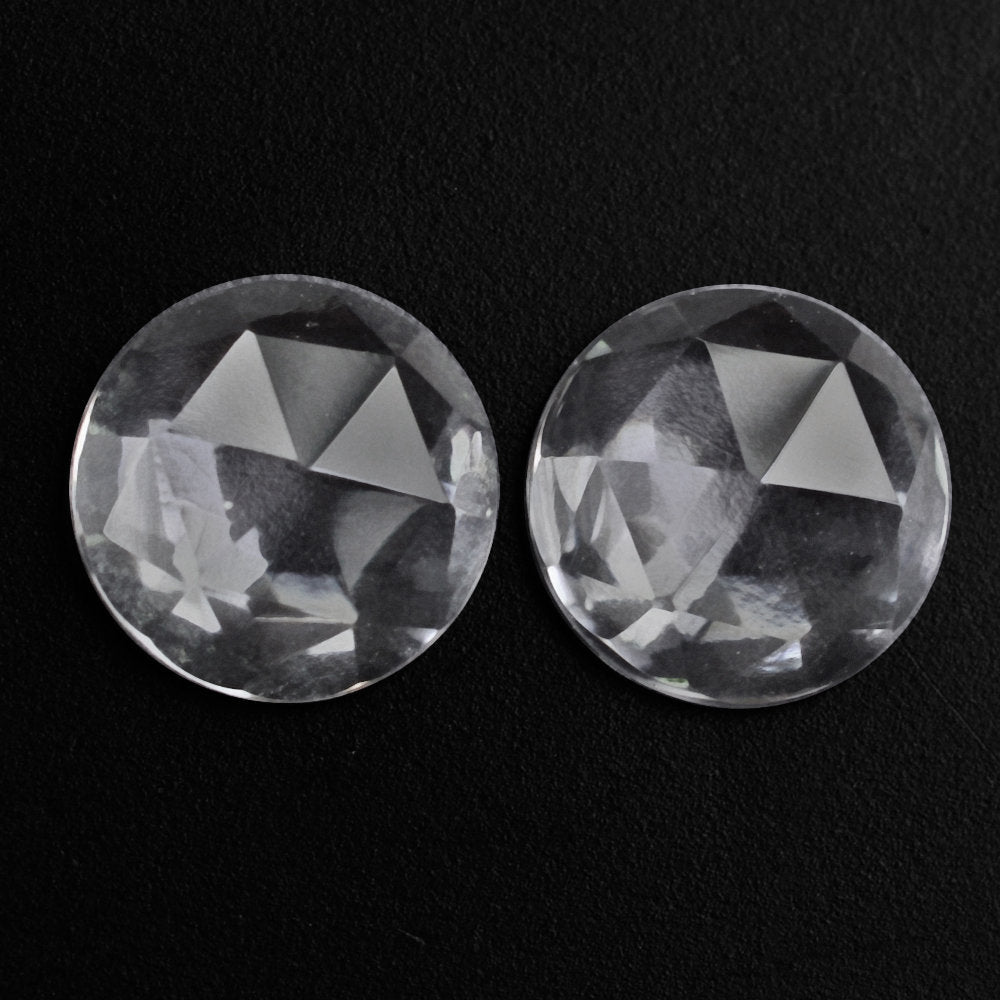 CRYSTAL ROSE CUT ROUND CAB 8MM 1.42 Cts.