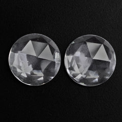 CRYSTAL ROSE CUT ROUND CAB 8MM 1.42 Cts.