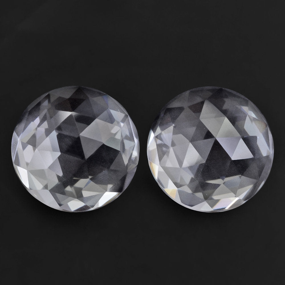 CRYSTAL ROSE CUT ROUND CAB 18MM 21.30 Cts.