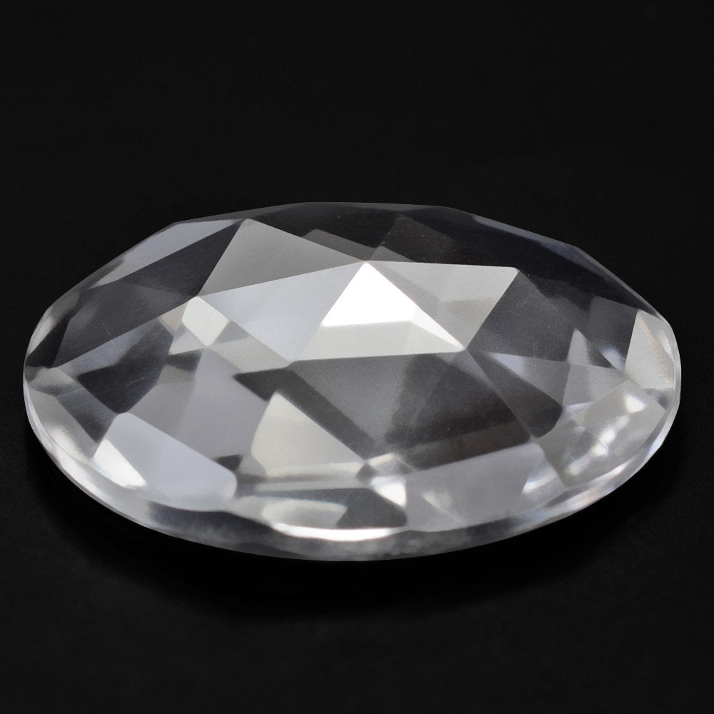 CRYSTAL ROSE CUT ROUND CAB 20MM 13.09 Cts.