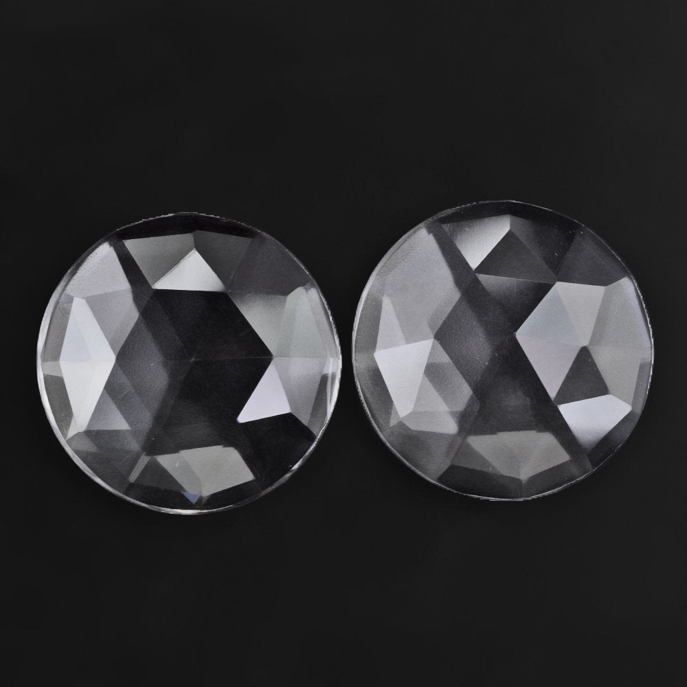 CRYSTAL ROSE CUT ROUND CAB 20MM 13.09 Cts.