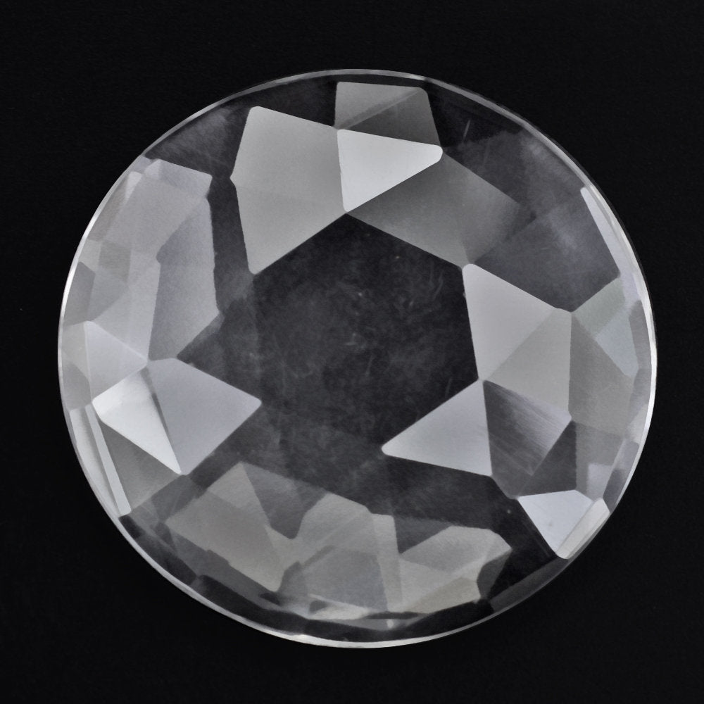 CRYSTAL ROSE CUT ROUND CAB 25MM 21.36 Cts.