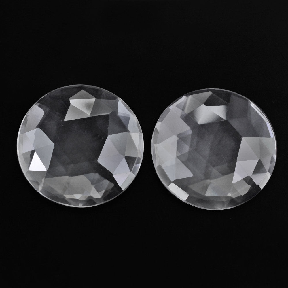 CRYSTAL ROSE CUT ROUND CAB 25MM 21.36 Cts.