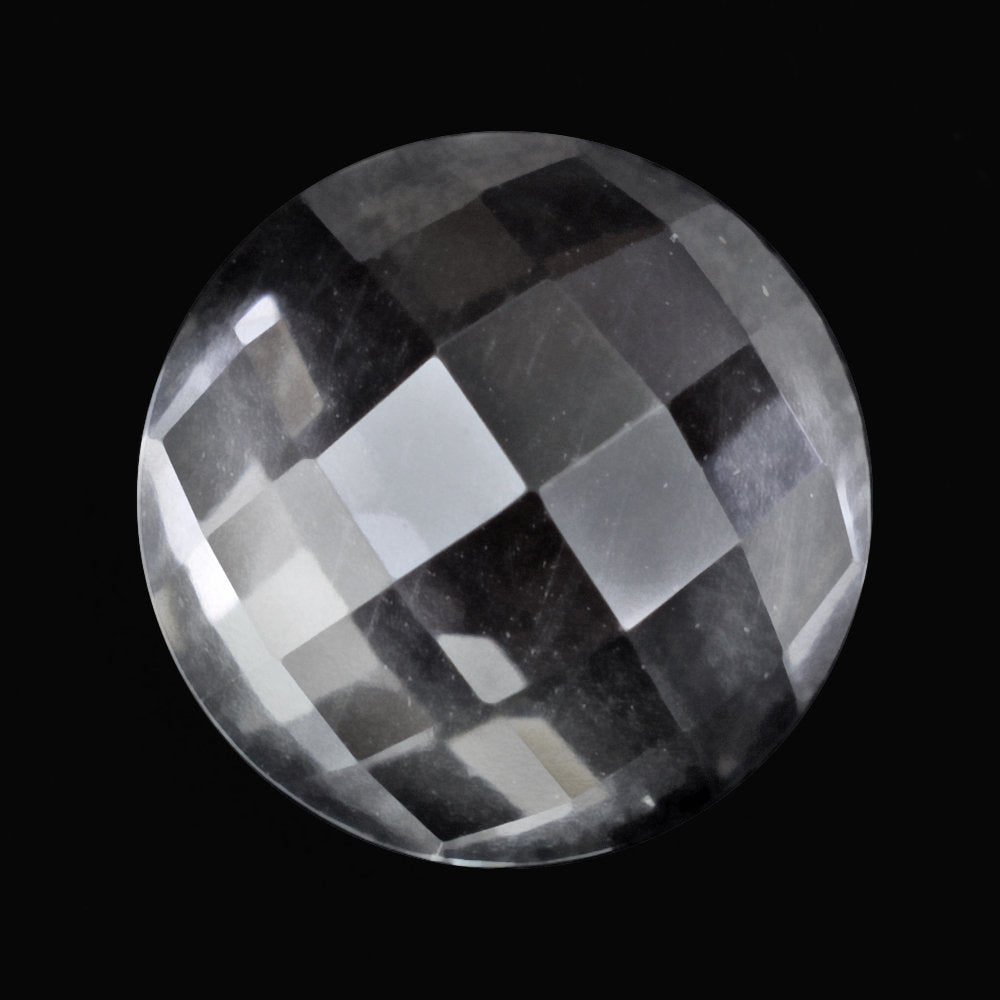 CRYSTAL CHECKER CUT ROUND 8MM 1.88 Cts.