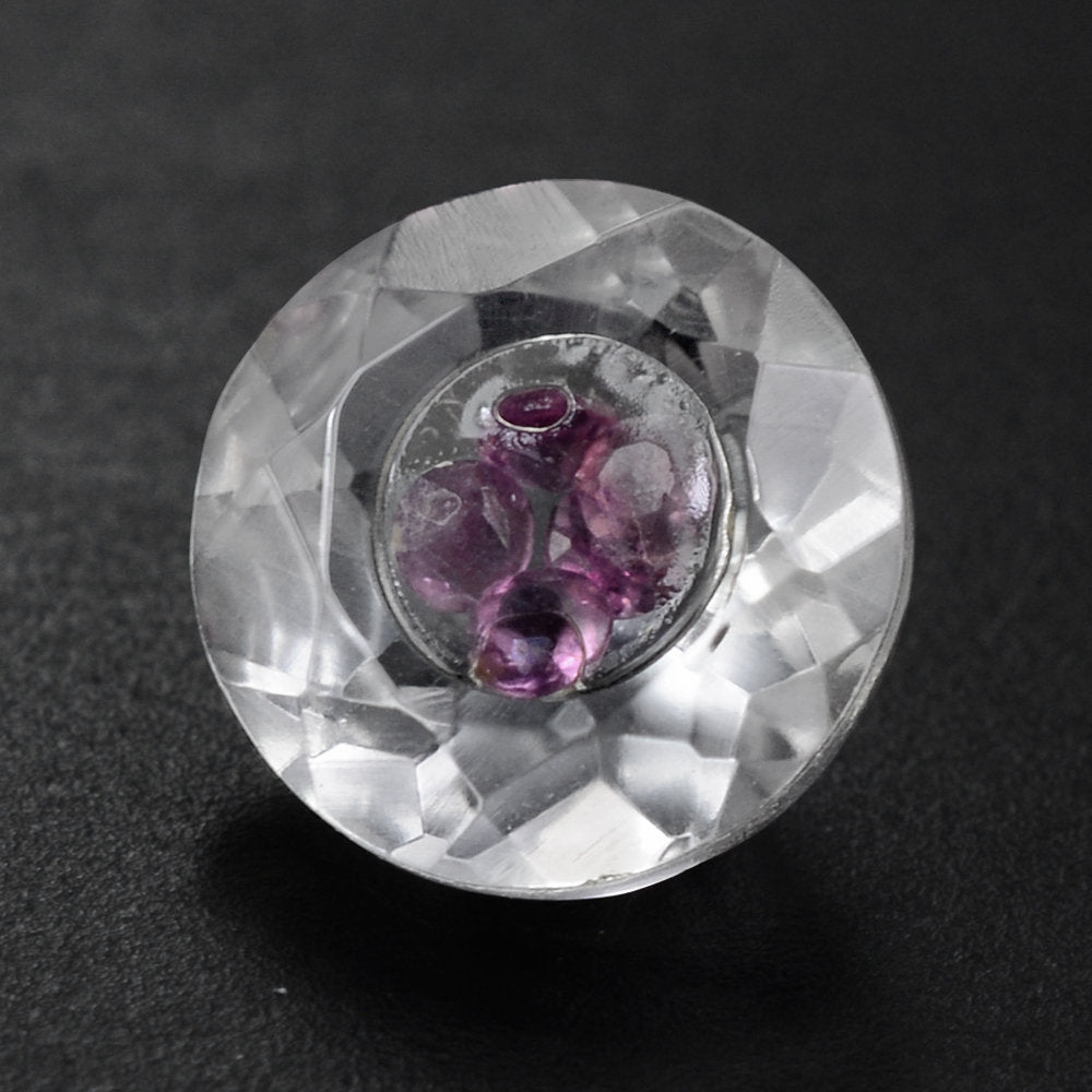 CRYSTAL CUT ROUND (WITH IN SIDE RHODOLITE CUT ROUND 1.5MM) 8MM 1.81 Cts.