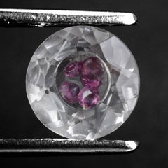 CRYSTAL CUT ROUND (WITH IN SIDE RHODOLITE CUT ROUND 1.5MM) 8MM 1.81 Cts.