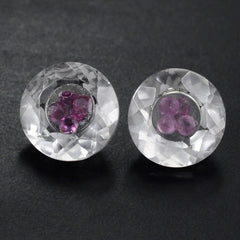 CRYSTAL CUT ROUND (WITH IN SIDE RHODOLITE CUT ROUND 1.5MM) 8MM 1.81 Cts.