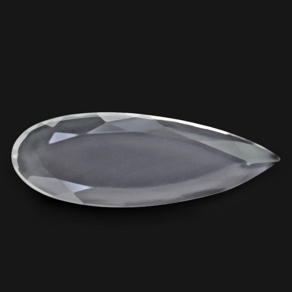 CRYSTAL TABLE CUT PEAR FLAT WITH FROSTED BOTTOM 30X10MM 6.75 Cts.