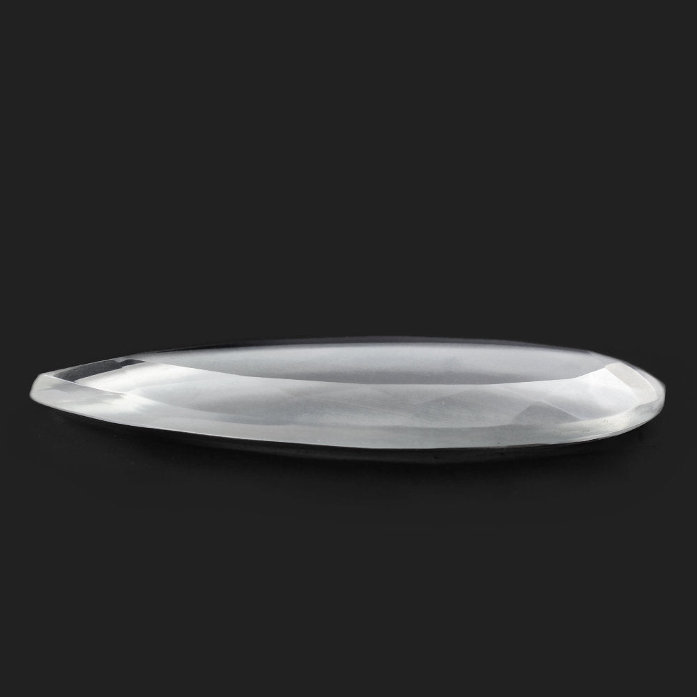 CRYSTAL TABLE CUT PEAR FLAT WITH FROSTED BOTTOM 30X10MM 6.75 Cts.