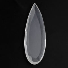 CRYSTAL TABLE CUT PEAR FLAT WITH FROSTED BOTTOM 30X10MM 6.75 Cts.