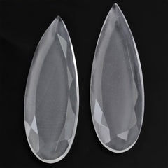 CRYSTAL TABLE CUT PEAR FLAT WITH FROSTED BOTTOM 30X10MM 6.75 Cts.