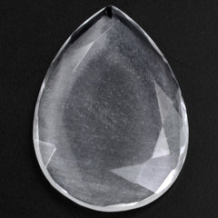 CRYSTAL TABLE CUT PEAR FLAT WITH FROSTED BOTTOM 20X14MM 6.40 Cts.