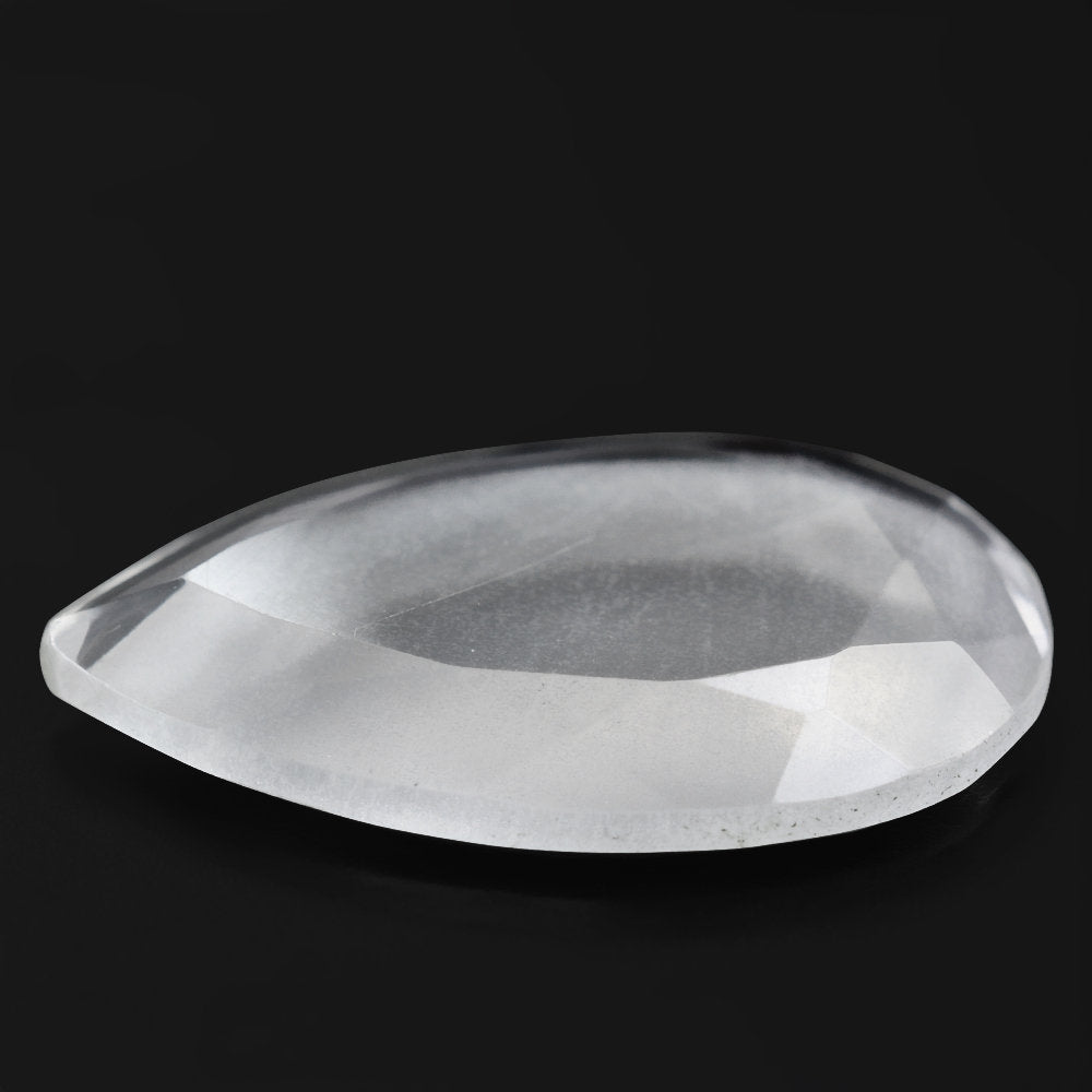 CRYSTAL TABLE CUT PEAR FLAT WITH FROSTED BOTTOM 20X14MM 6.40 Cts.