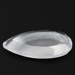 CRYSTAL TABLE CUT PEAR FLAT WITH FROSTED BOTTOM 20X14MM 6.40 Cts.
