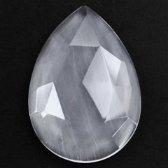 CRYSTAL ROSE CUT PEAR CAB WITH FROSTED BOTTOM 20X14MM 8.06 Cts.