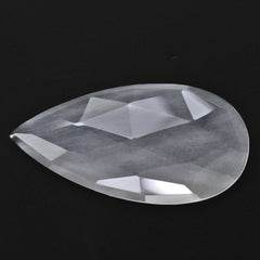 CRYSTAL ROSE CUT PEAR CAB WITH FROSTED BOTTOM 28X14MM 12.90 Cts.