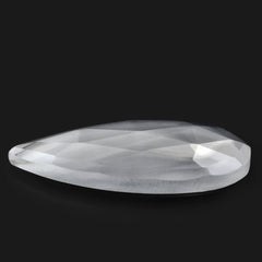 CRYSTAL ROSE CUT PEAR CAB WITH FROSTED BOTTOM 28X14MM 12.90 Cts.