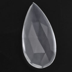 CRYSTAL ROSE CUT PEAR CAB WITH FROSTED BOTTOM 28X14MM 12.90 Cts.