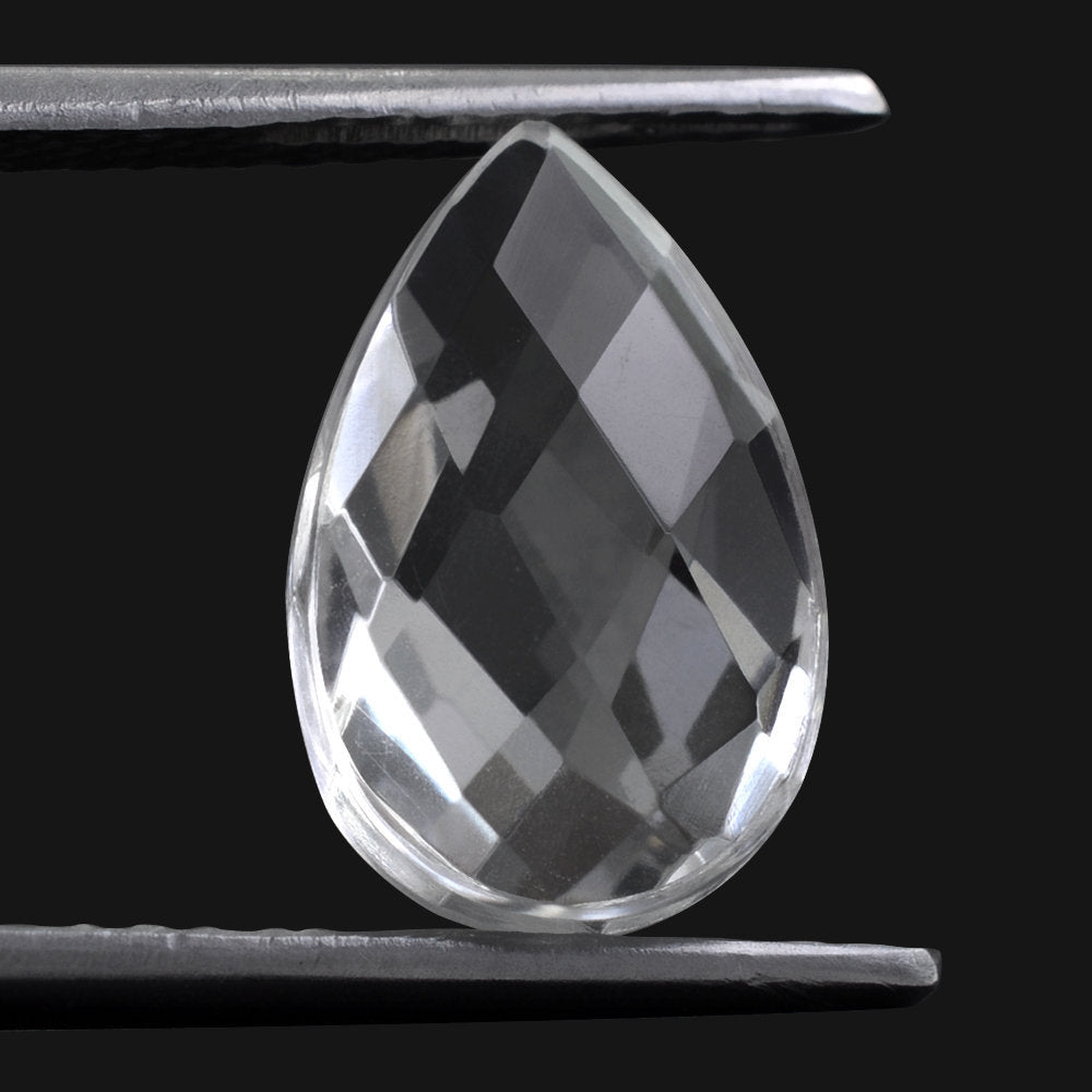 CRYSTAL BRIOLETTE PEAR WITH GROOVE IN GIRDLE 14X9MM 4.69 Cts.