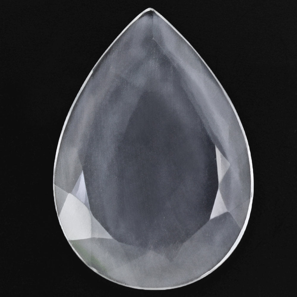 CRYSTAL TABLE CUT PEAR FLAT WITH FROSTED BOTTOM 34X23MM 25.19 Cts.