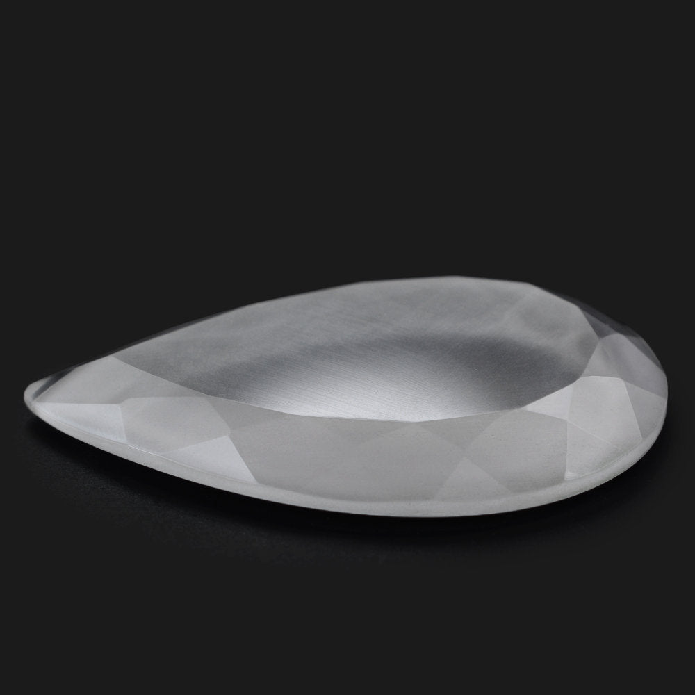 CRYSTAL TABLE CUT PEAR FLAT WITH FROSTED BOTTOM 34X23MM 25.19 Cts.