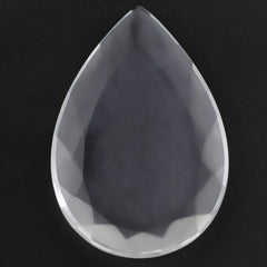 CRYSTAL TABLE CUT PEAR FLAT WITH FROSTED BOTTOM 34X23MM 25.19 Cts.