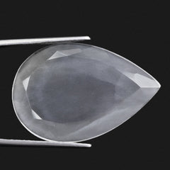 CRYSTAL TABLE CUT PEAR FLAT WITH FROSTED BOTTOM 34X23MM 25.19 Cts.