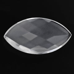 CRYSTAL CHECKER CUT MARQUISE CAB WITH FROSTED 25X13.50MM 9.68 Cts.