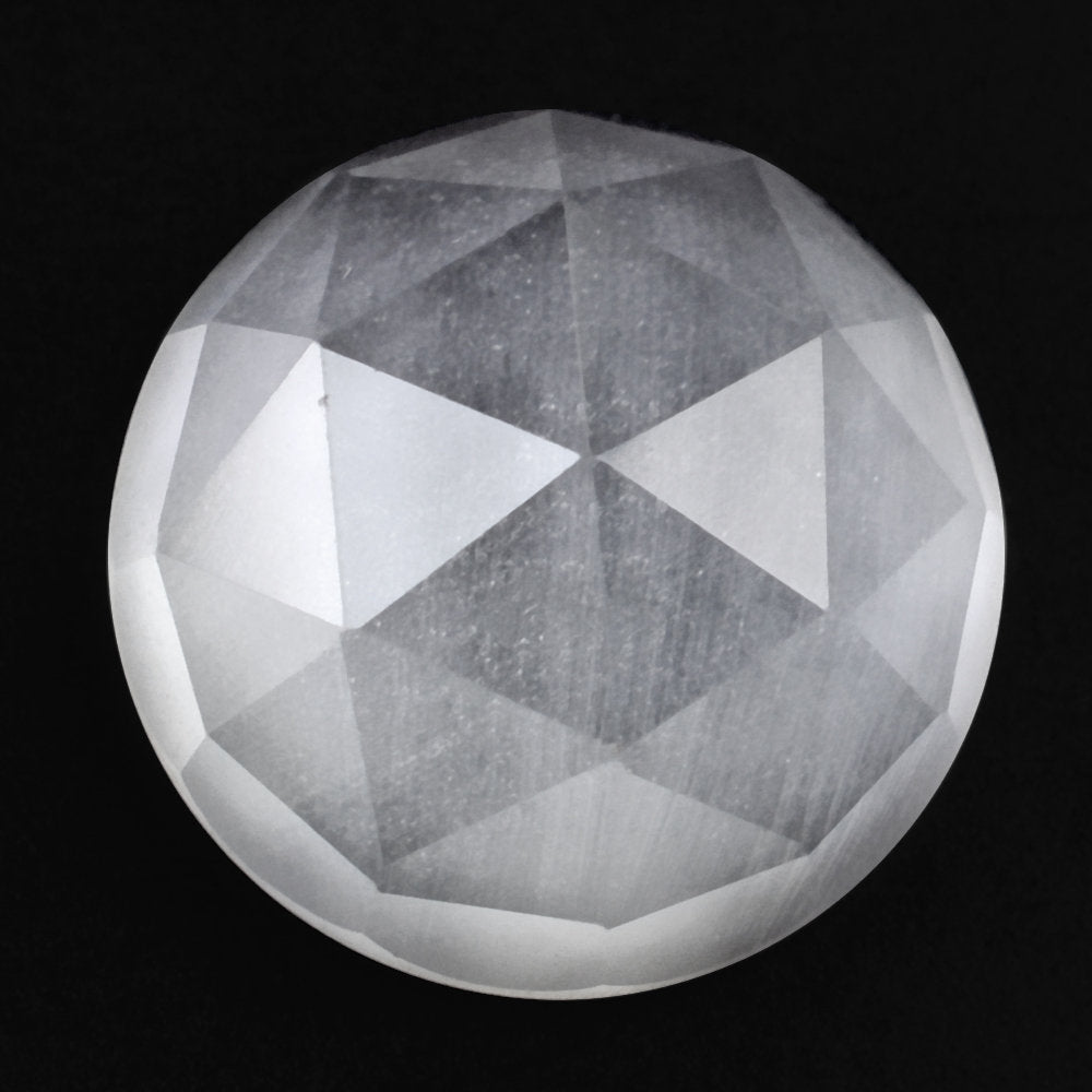 CRYSTAL ROSE CUT ROUND CAB WITH FROSTED BOTTOM 15MM 12.59 Cts.