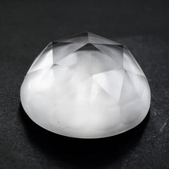 CRYSTAL ROSE CUT ROUND CAB WITH FROSTED BOTTOM 15MM 12.59 Cts.