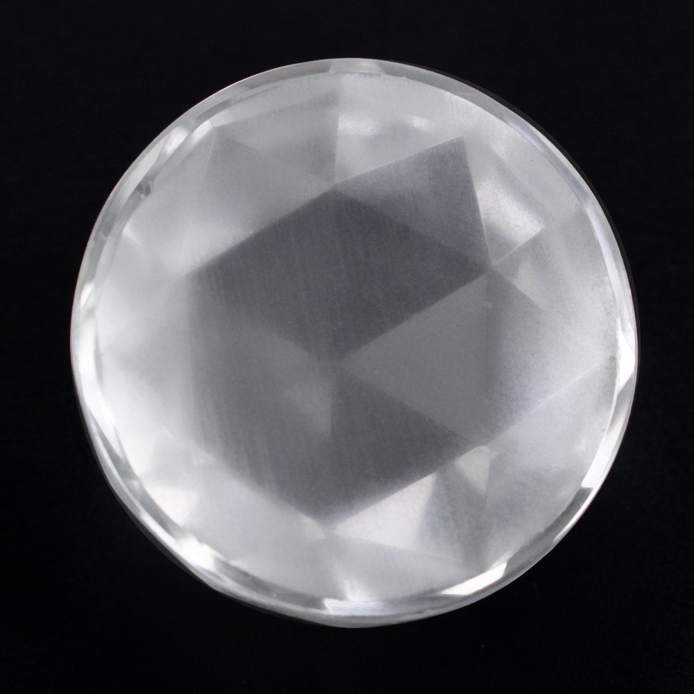 CRYSTAL ROSE CUT ROUND CAB WITH FROSTED BOTTOM 15MM 12.59 Cts.