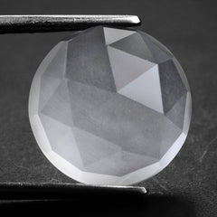 CRYSTAL ROSE CUT ROUND CAB WITH FROSTED BOTTOM 15MM 12.59 Cts.