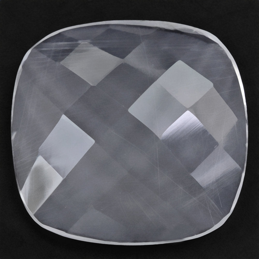 CRYSTAL CHECKER CUSHION CAB WITH FROSTED BOTTOM 16MM 7.15 Cts.