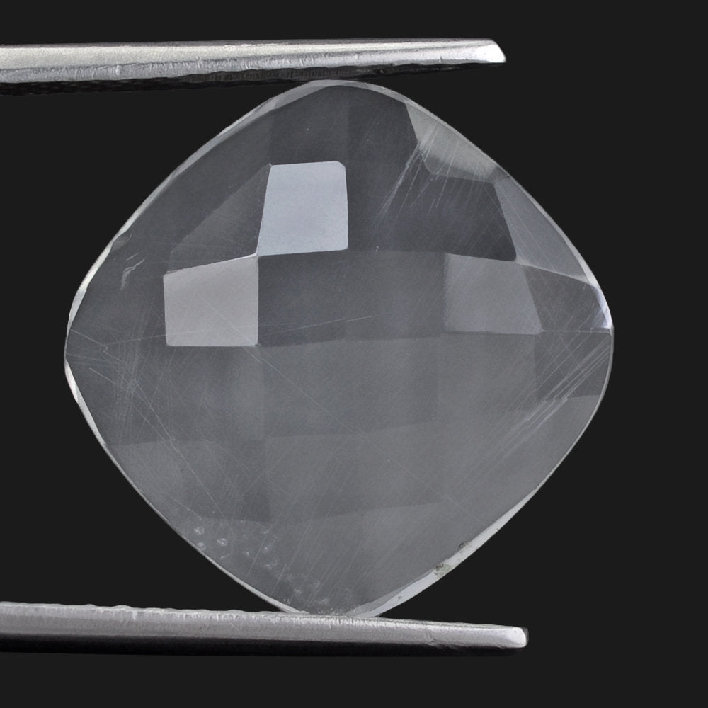 CRYSTAL CHECKER CUSHION CAB WITH FROSTED BOTTOM 16MM 7.15 Cts.