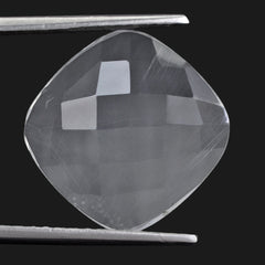 CRYSTAL CHECKER CUSHION CAB WITH FROSTED BOTTOM 16MM 7.15 Cts.
