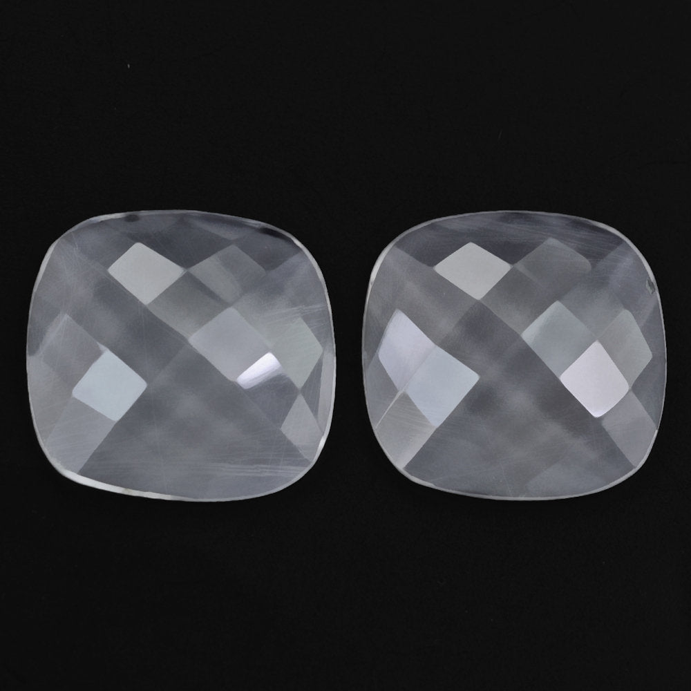 CRYSTAL CHECKER CUSHION CAB WITH FROSTED BOTTOM 16MM 7.15 Cts.
