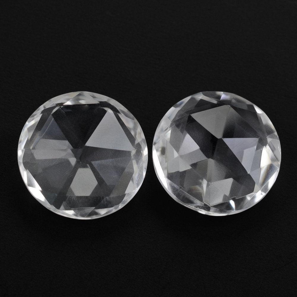 CRYSTAL ROSE CUT BRIOLETTE ROUND 12MM 5.46 Cts.